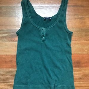 Brandy Melville Green Thick Strap Cropped Tank Top